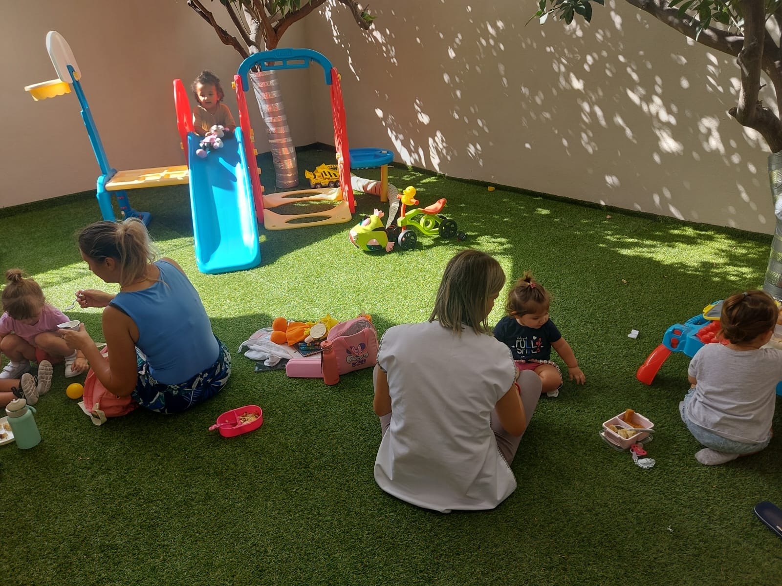 Children exploring a sensory garden