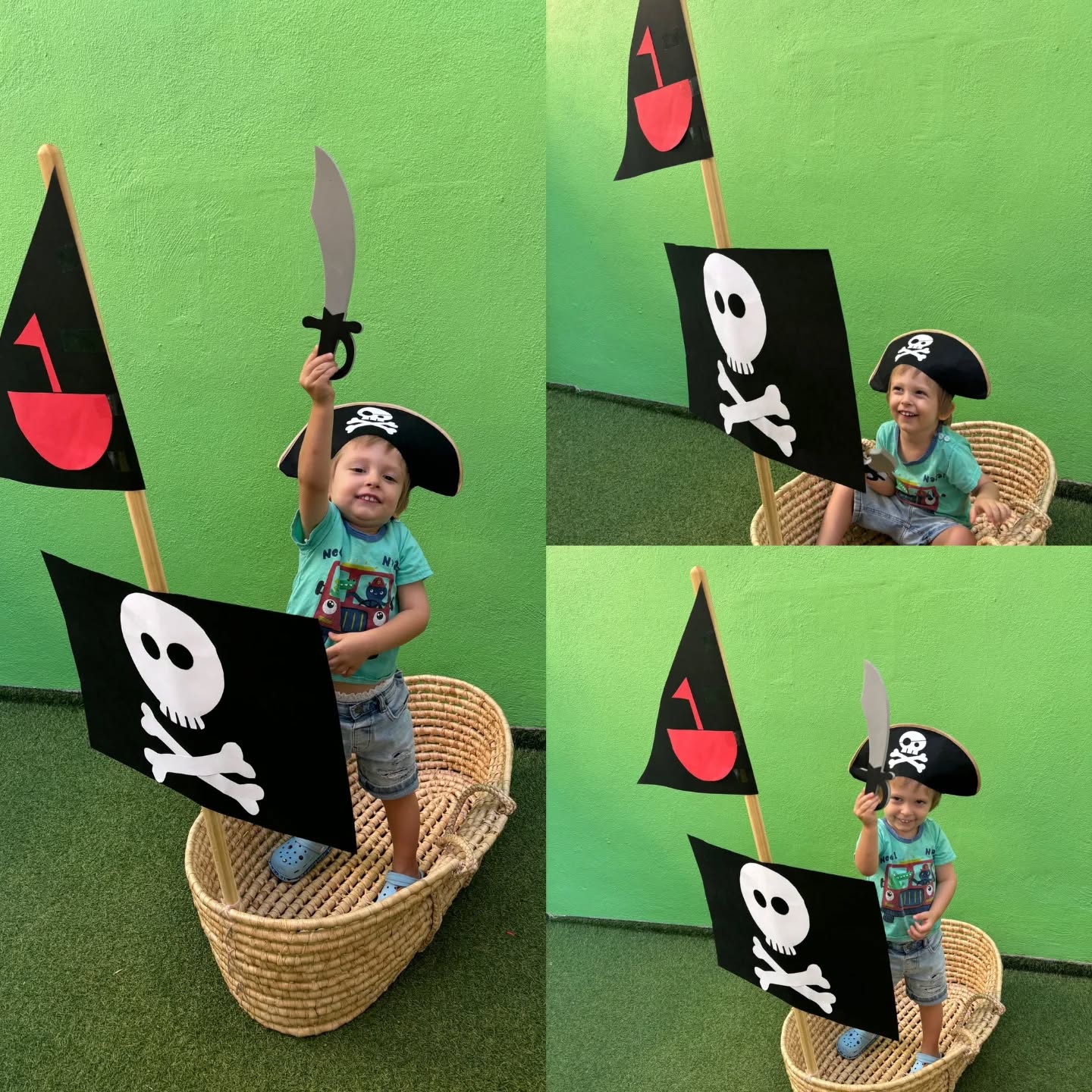 Children doing a pirate-themed activity
