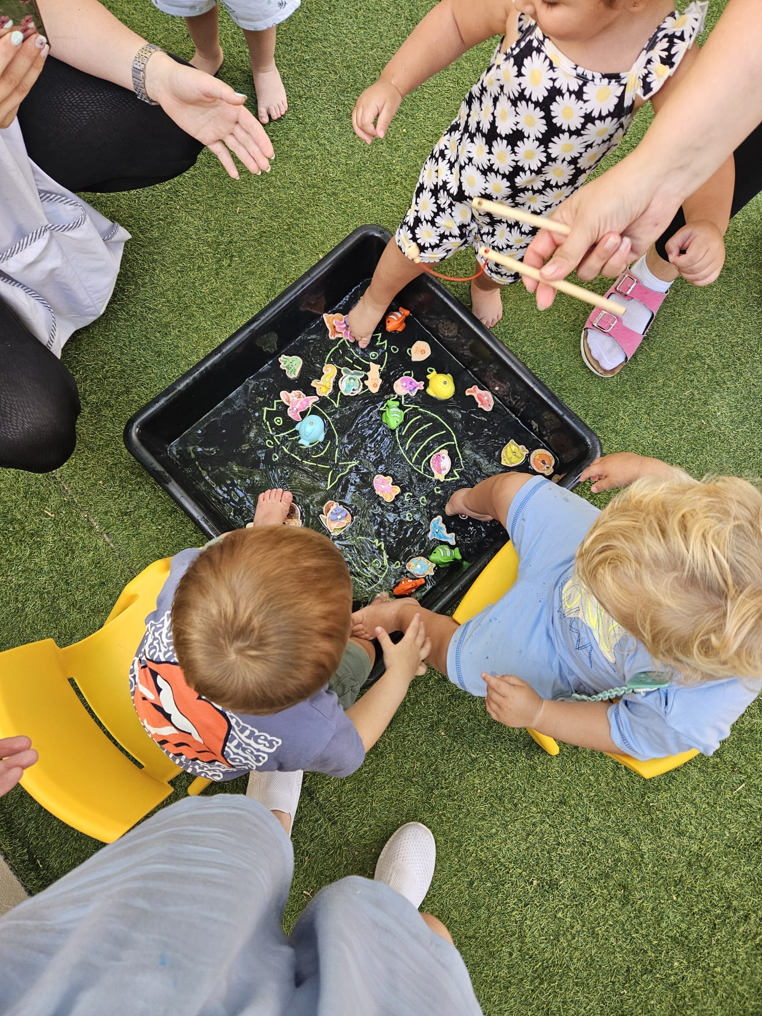 Children exploring sensory toys