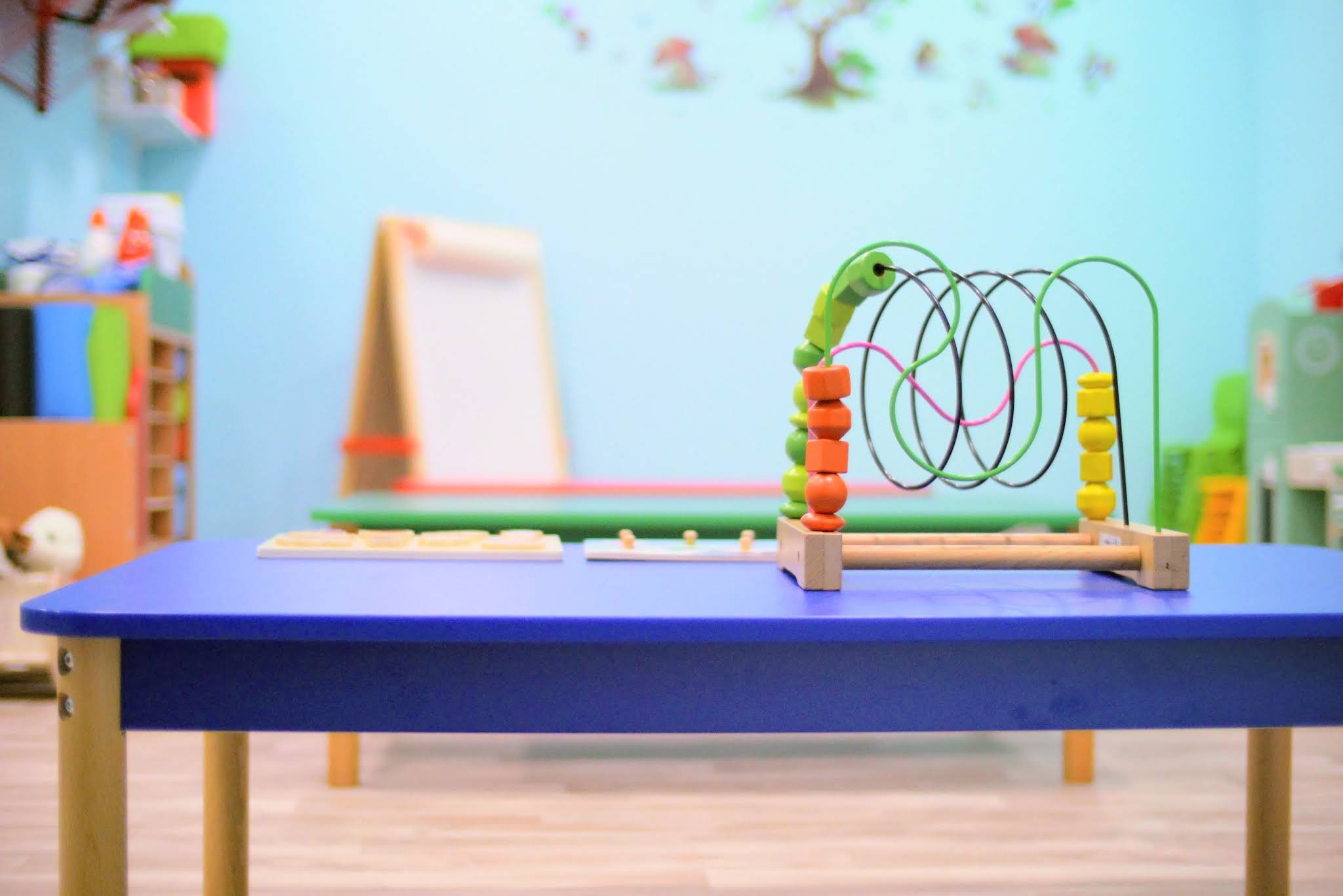 Colourful activity table for toddlers